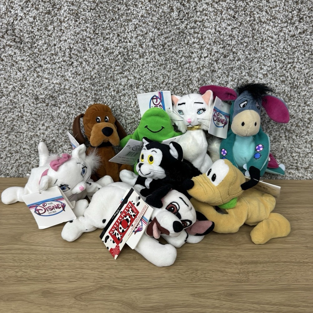 Vintage Disney Store Bean Bag Plush Lot Of 8 All With Original Tags Disney Pets